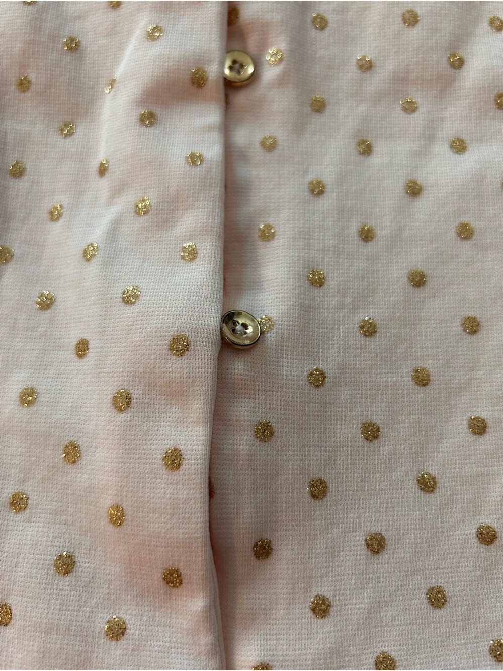 Tahari Baby Pink Gold Polka Dot Bow Baby Dress. Size 18M - Picture 6 of 8